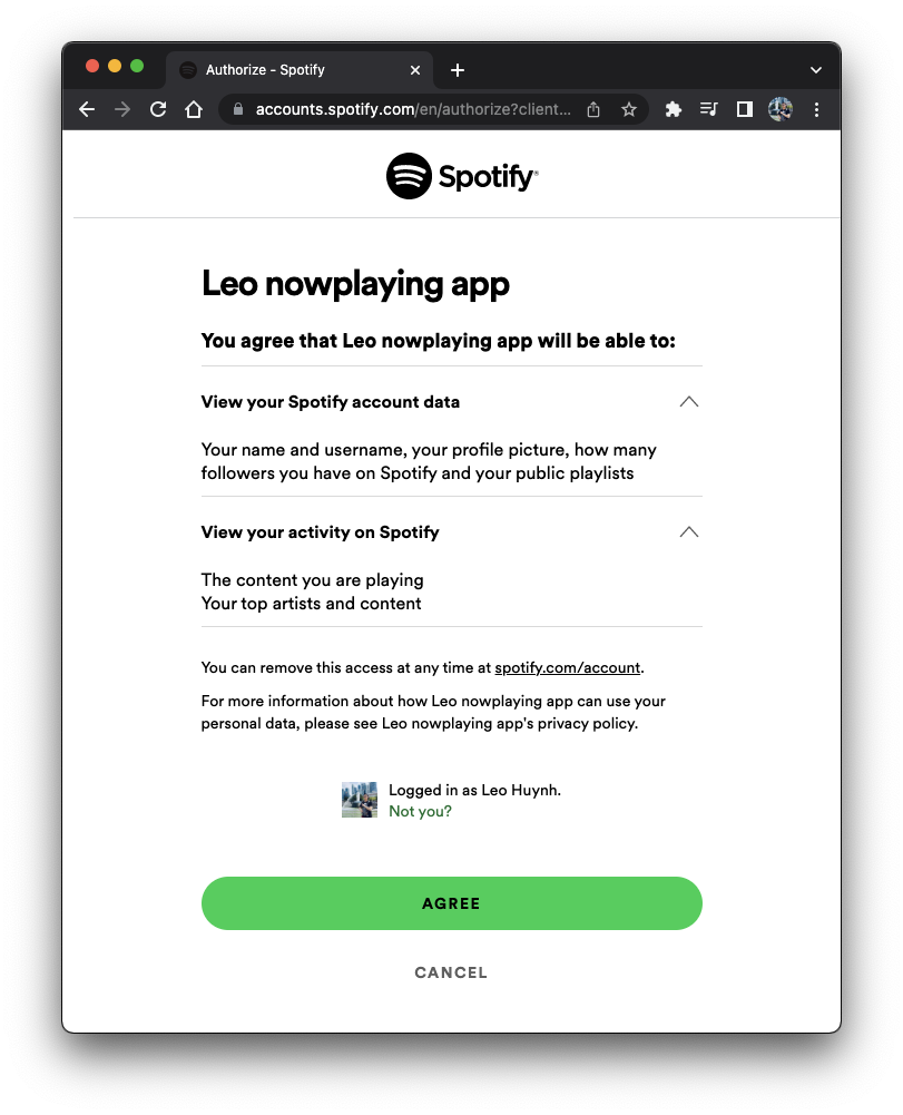 Spotify auth